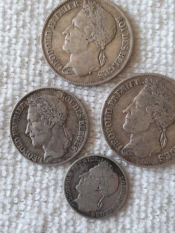 Belgique. Léopold Ier. 1/2, 1, 2 Francs 1843/1844