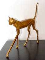 Abdoulaye Derme - Sculpture, Chat élancé contemporain - 26.5