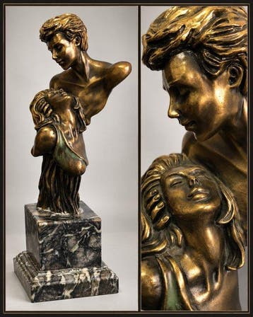sculptuur, Gli Innamorati – 1970 38 Cm. - 38 cm - Brons,