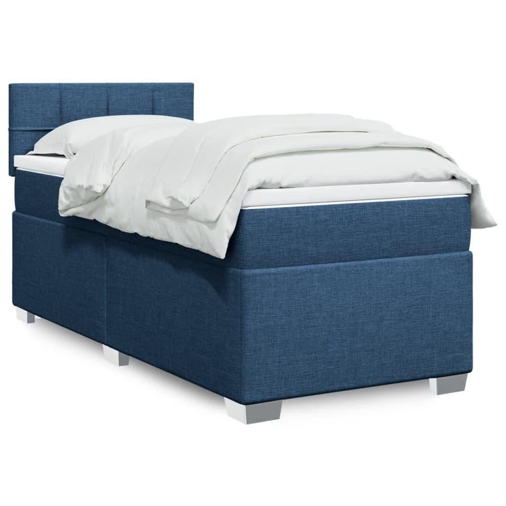 vidaXL Boxspring met matras stof blauw 80x200 cm, Huis en Inrichting, Slaapkamer | Bedden, Nieuw, Verzenden