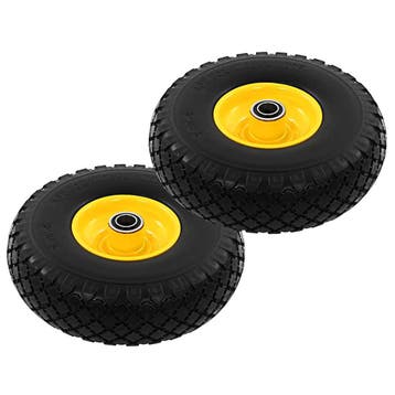 vidaXL Steekwagenwielen 3,00-4 (260x85) massief PU 2 st, Verzenden