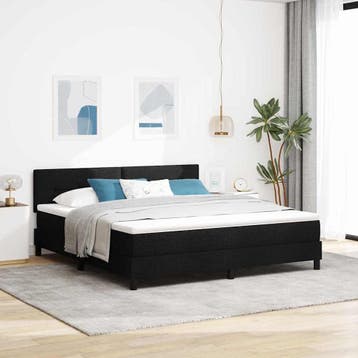 vidaXL Boxspring bed met LED-stripverlichting Zwart 180 x, Verzenden