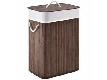 Veiling - Bamboe Wasmand Curly - 72 L - Bruin - Uitneembare, Huis en Inrichting, Nieuw