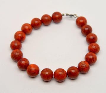 Koraal - 925 zilver - rood koraal - 17,7g - Armband
