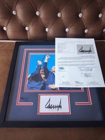 Collection de souvenirs - Donald Trump Cadre autographié, Nieuw