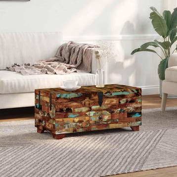 vidaXL Salontafel kist 80x40x35 cm massief gerecycled hout, Verzenden, Nieuw