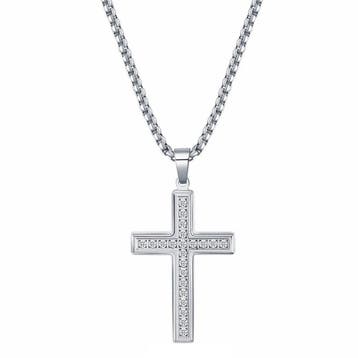 Fako Bijoux - Ketting Met Kruisje Kristal - Diamond Cross -, Verzenden