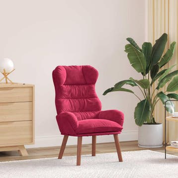 vidaXL Fauteuil Wijnrood 69 x 74 x 93 cm Fluweel, Verzenden, Nieuw