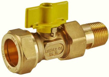 Gaskogelkranen 22mm knel x kopp.1/2bui., Doe-het-zelf en Bouw, Ophalen of Verzenden, Nieuw