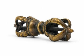 Un vajra tibétain élégant à cinq branches (dorje) - Bronze -