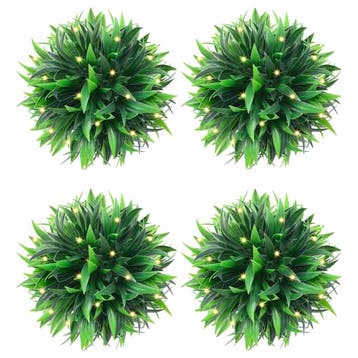 vidaXL Kunstbuxusballen met LED-verlichting 4 st 15 cm groen, Verzenden