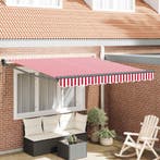 vidaXL Inklapbare Luifel Rood en Wit 350 x 250 cm, Tuin en Terras, Verzenden, Nieuw