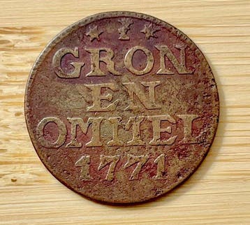 Nederland, Groningen Duit 1771 Groningen en Ommelanden, Postzegels en Munten