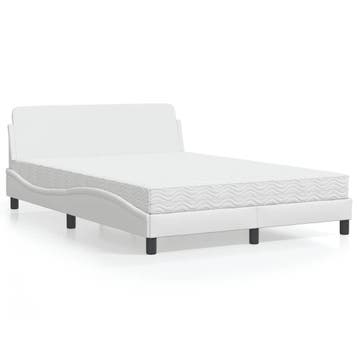 vidaXL Bed met matras Dover kunstleer wit 140x200 cm, Huis en Inrichting, Verzenden, Nieuw