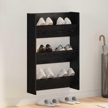 vidaXL Schoenenkast 60 x 18 x 90 cm Bewerkt hout Zwart eiken, Verzenden
