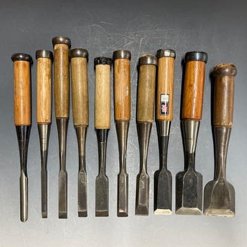 Tataki Oire Nomi | Bench Chisels Carving w/Roll Case -
