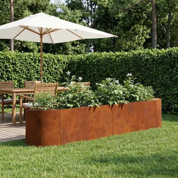 vidaXL Verhoogde Tuinbak Cortenstaal 220 x 40 x 40 cm Staal, Tuin en Terras, Verzenden, Nieuw