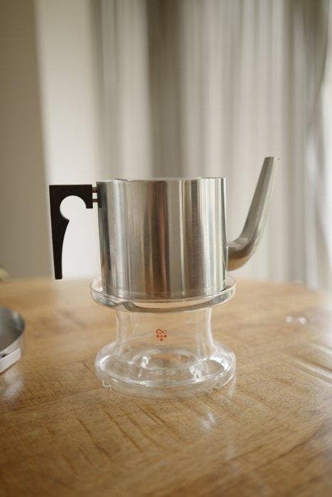Stelton - Arne Jacobsen - Koffieservies (10) - Staal, Glas -, Antiek en Kunst, Antiek | Meubels | Tafels