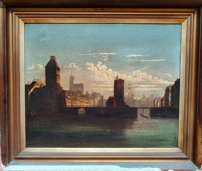 Johann Wilhelm Jankowski (1825-1870) - Veduta città Europa, Antiquités & Art, Art | Peinture | Classique