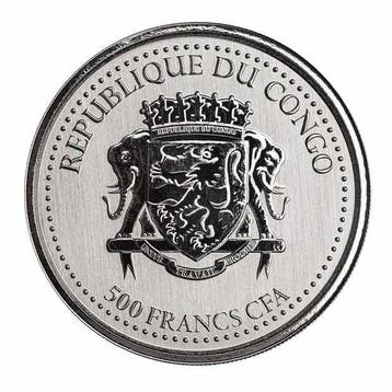 Congo. 500 Francs 2022 - 1 oz - Congo Silverback Gorilla