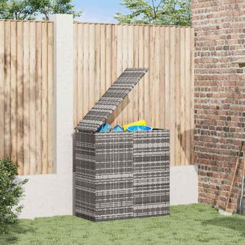 vidaXL Tuinbox 100x49x103,5 cm polyetheen rattan grijs, Verzenden
