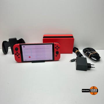 Nintendo Switch OLED - Mario Editie - Rood, Verzenden, Gebruikt