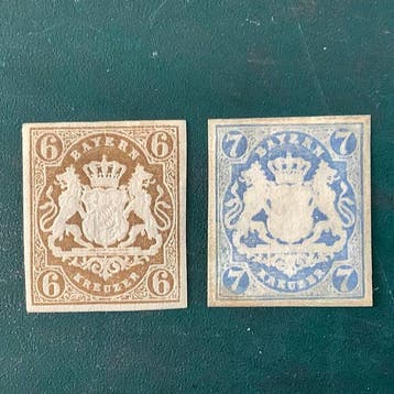Beieren 1870 - 6 en 7 Kreuzer - MH - Michel 20/21