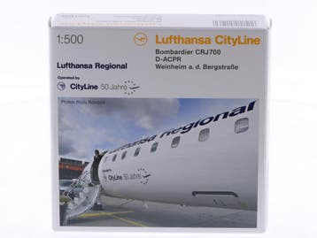 Schaal 1:500 Herpa 515962 Bombardier CRJ700 50 Jahre - W..., Ophalen of Verzenden