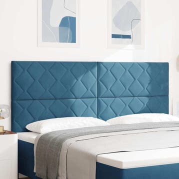vidaXL Hoofdbord Donkerblauw 200 cm Fluweel, Verzenden, Nieuw