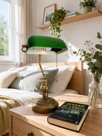 Bankierslamp - Verguld messing - bankier