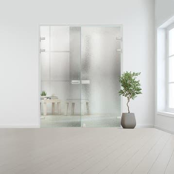 Glazen dubbele binnendeur XL voor opdek kozijn RVS beslag-Cr, Doe-het-zelf en Bouw, Glas en Ramen, Verzenden, Nieuw