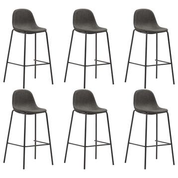 vidaXL Barstoelen 6 st stof donkergrijs, Verzenden, Nieuw