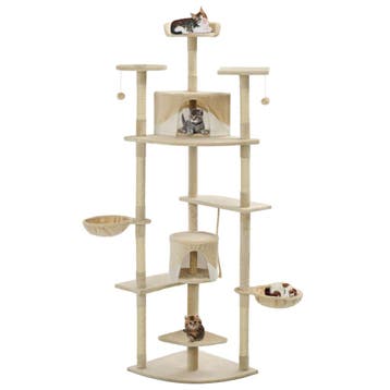 vidaXL Kattenkrabpaal met sisal krabpalen 203 cm beige en, Verzenden, Nieuw