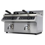 Frituurpan - 2x 8 L - 2 Manden - met Tapkraan - Inductie -, Verzenden