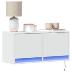 vidaXL Tv-wandmeubel met LED-verlichting 80x31x35 cm wit, Huis en Inrichting, Kasten |Televisiemeubels, Verzenden, Nieuw