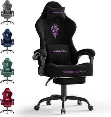 FERGHANA Gamingstoel van fluweelstof - 52 cm breder zitkusse, Verzenden