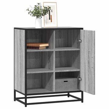 vidaXL Dressoir 62x35x76 cm bewerkt hout grijs sonoma, Verzenden