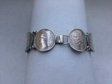 Zonder minimumprijs - Armband Zilver - Muntarmband, Nieuw