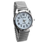 Fako - Horloge - Rekband - Plato - Ø 37mm - Zilverkleurig -, Verzenden, Nieuw