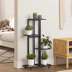 vidaXL Bloemenstandaard met wielen 4-laags 44x23x80 cm ijzer, Verzenden
