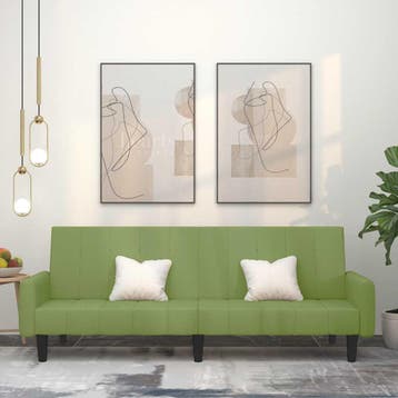 vidaXL Slaapbank / zetel 2-zits fluweel lichtgroen, Verzenden, Nieuw