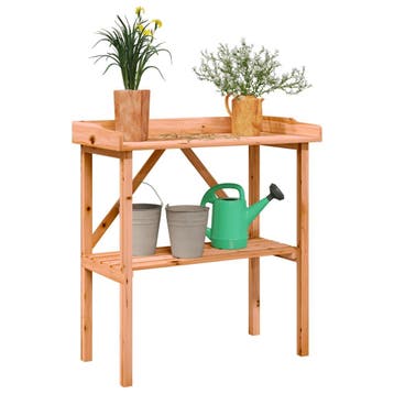 vidaXL Plantentafel met schap 78x38x82,5 cm vurenhout bruin, Jardin & Terrasse, Verzenden