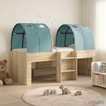 vidaXL Bed met Tunnel 3 st Sonoma Eiken en Lichtblauw, Verzenden, Nieuw
