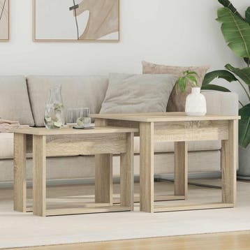 vidaXL Koffietafel Set 2 st Sonoma Eik 50 x 52 x 42 cm, Verzenden, Nieuw