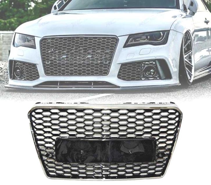 CALANDRE AUDI A7 LOOK RS7 11-14 CONTOURS CHROMÉ, Auto-onderdelen, Carrosserie, Verzenden