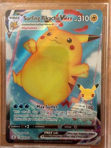 Pokémon - 1 Graded card - Surfing Pikachu VMAX 009/025 Foil,