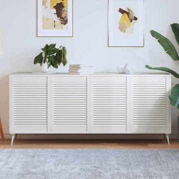 vidaXL Kastdeuren met lamellen 4 st 69x49,4 cm massief, Verzenden, Nieuw