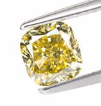 1 pcs Diamant (Natuurlijk gekleurd) - 1.02 ct - Cushion -