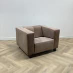 fauteuil (hxbxd) 67x103x87 cm, taupe - bruin leer