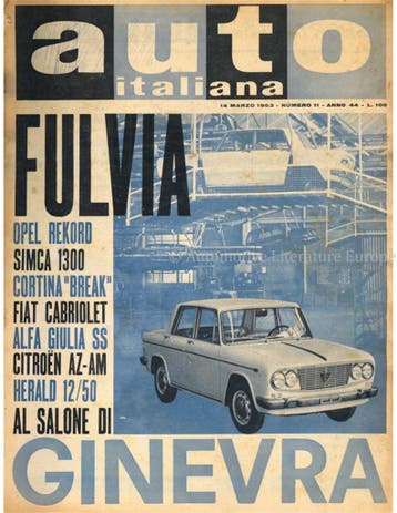 1963 AUTO ITALIANA MAGAZINE 11 ITALIAANS, Boeken, Nieuw